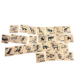 Wooden Etched Tiles | Alphabet Animal Tiles | 7.5”x7.5” each