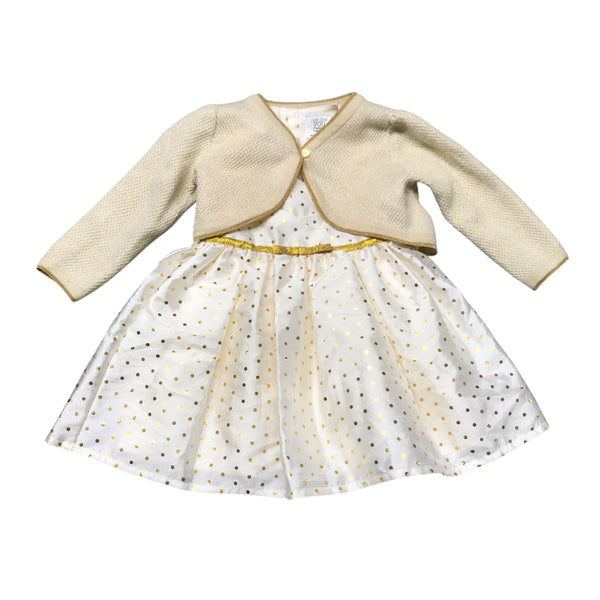 Carter's | Gold Spotted Holiday Dress | 18m