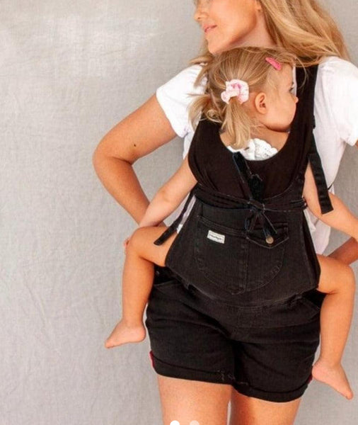 The Mumsie | Short Overalls | Black XXS | Pregnancy and Carrier too!