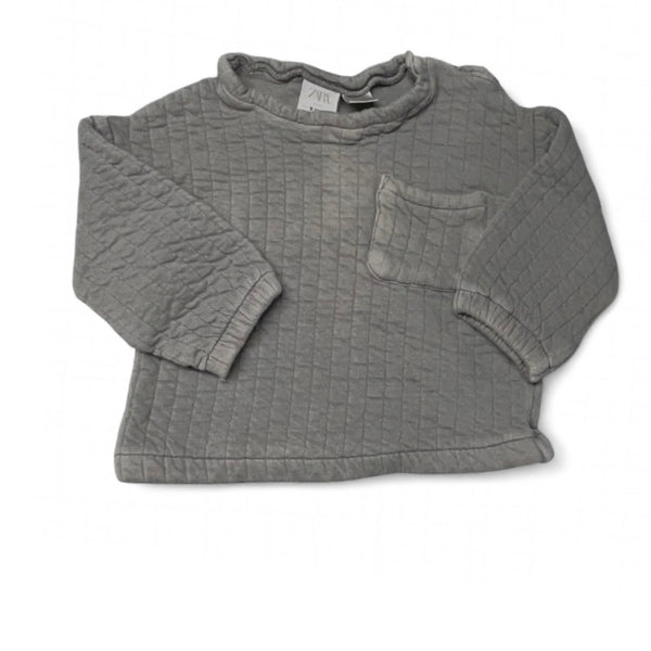 Zara | Gray Quilted Sweatshirt | 9-12 month