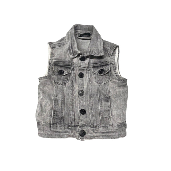 Little Bipsy | Gray Washed Denim Vest | 12-18M