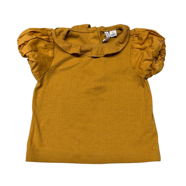 Janie + Jack | Mustard Ruffle Sleeve Blouse | 2t