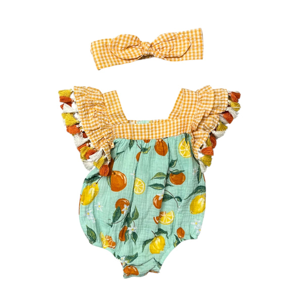 Romper with Matching Headband | 6-12m