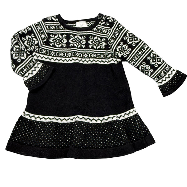 Hanna Andersson | Black Knit Dress | 3-6m