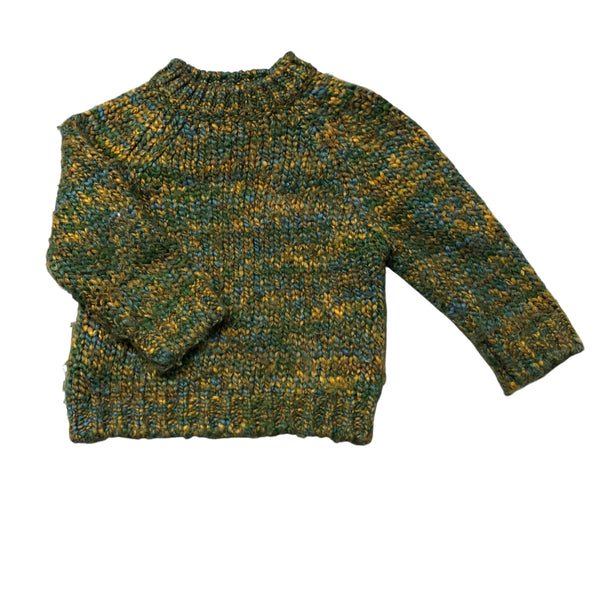 Zara | Multicolor Green Knit Sweater | 9-12m