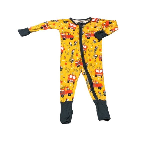 Little Sleepies | Bamboo Fire Truck Pajamas | 3-6 months