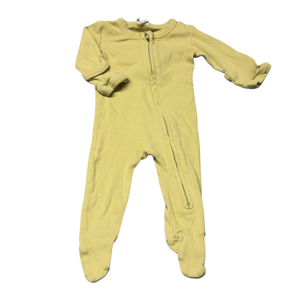 Kate Quinn | Yellow Ribbed Footie Pajamas | nb