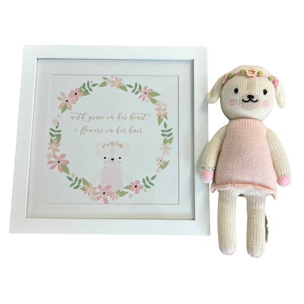 Cuddle + Kind Charlotte Dog Doll | 13" w/picture frame