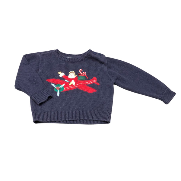 Kitestrings | Navy Blue Santa Claus Sweater | 18M