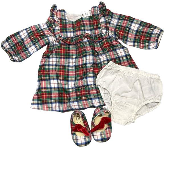Gap | Plaid 3 Piece Christmas Set | 3-6m