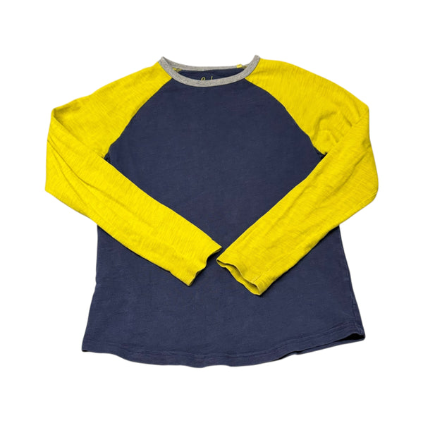 Boden | Navy Baseball Raglan Long Sleeve Tee |  11-12Y