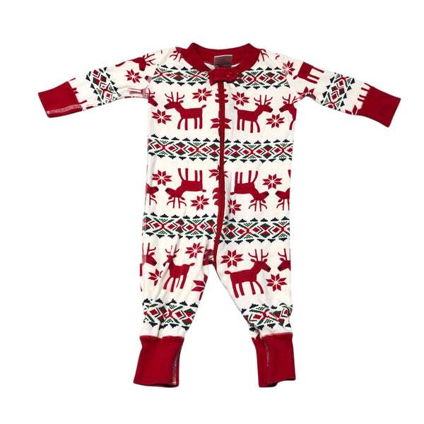 Hanna Andersson | Christmas Reindeer Playsuit | 6-9 mos