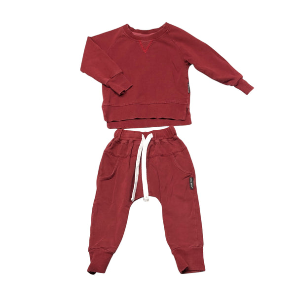 Little Bipsy | Red Sweat Set | 12-18M