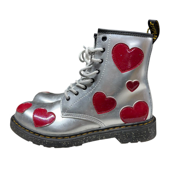 Dr. Martens | Silver Heart Boots | 6 Womens