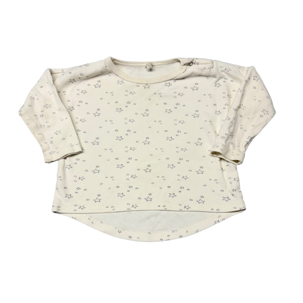 Quincy Mae | Cream Star Long Sleeve | 6-12m