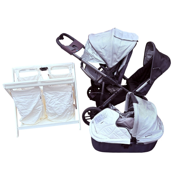 UPPAbaby Vista Double Stroller | Bassinet, Stand w/ Hampers | older model