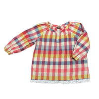 Tea | Lace Trim Plaid Shirt | 4t