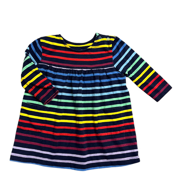 Primary | Rainbow Striped Dress | 6-12m