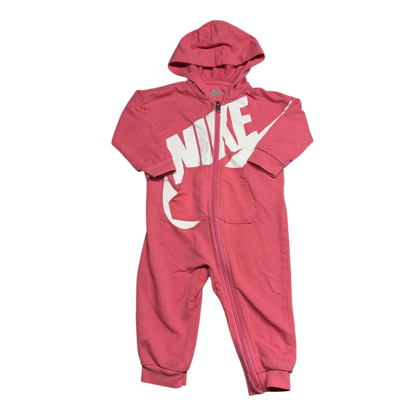 Nike | Pink Zip-up One Piece Sweatsuit | 6-9m