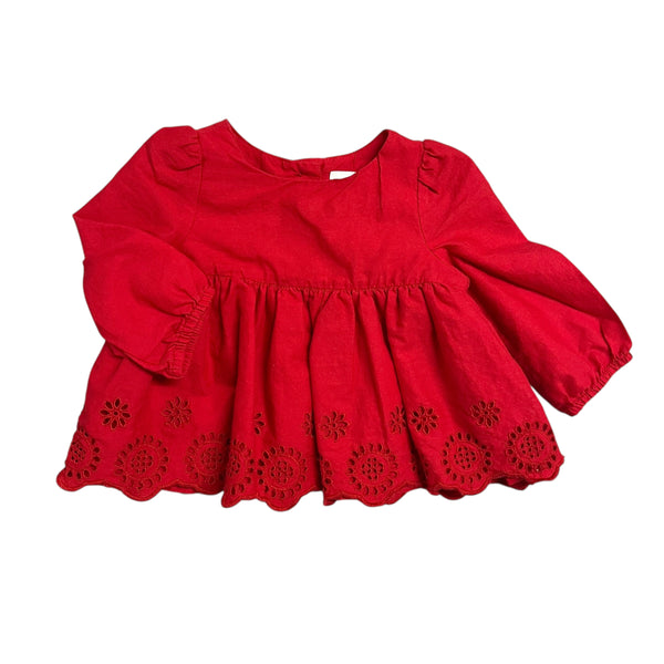 Gap | Red Eyelet Top | 3-6m