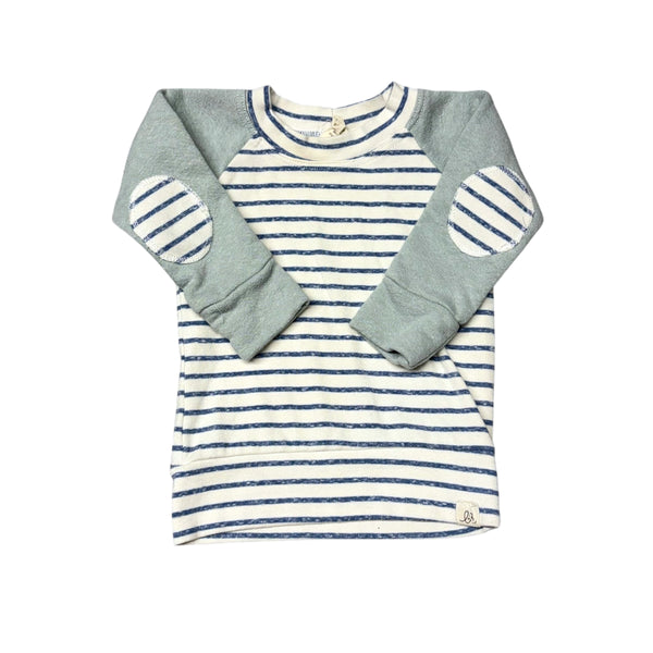Lulu + Roo | Blue Striped Sweatshirt | 3-6m