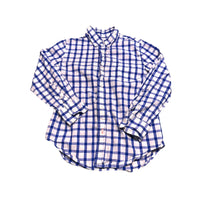 Crewcuts Everyday | Blue + White Plaid Button Up Shirt | 6-7