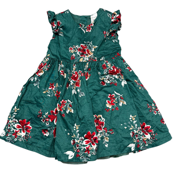 Carter's | Green Floral Christmas Dress | 12m