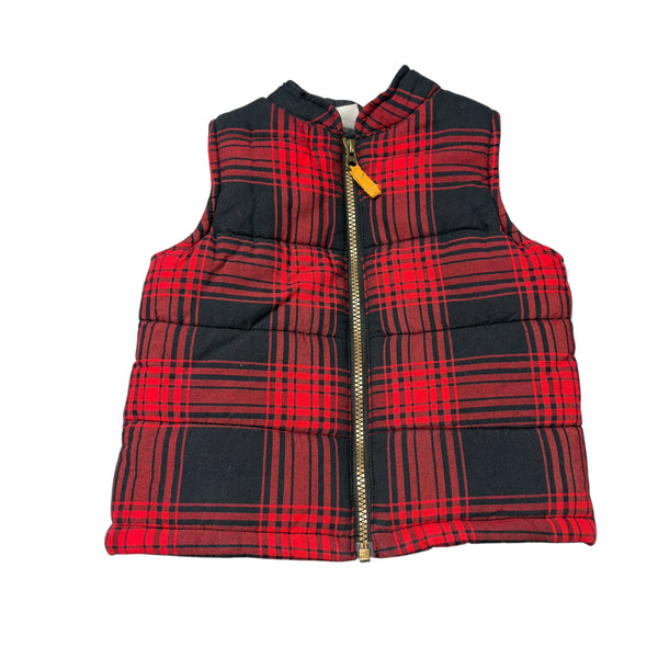 Carter's | Red + Black Plaid Vest | 3T