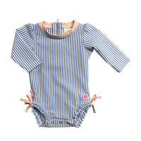 Ruffle Butts | Striped Swim Suit | 3-6m