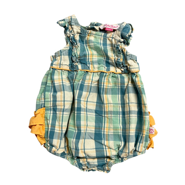 Ruffle Butts | Plaid Romper | 6-12m