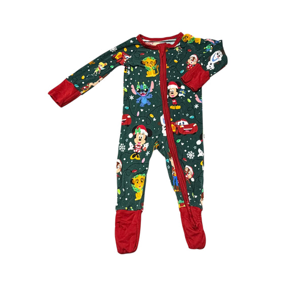 Little Sleepies | Disney Character Christmas Bamboo Pajamas | 0-3 months