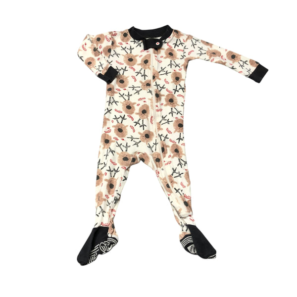 Burt's Bees | Reindeer Footie Pajamas | 3-6M