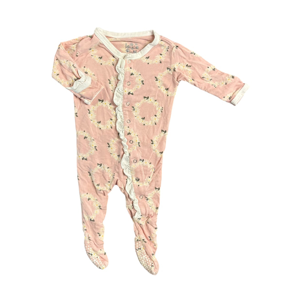 Kickee Pants | Pink Floral Pajamas | 0-3m