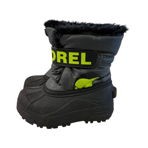 Sorel | Black & Lime Snow Boots | 10 Child