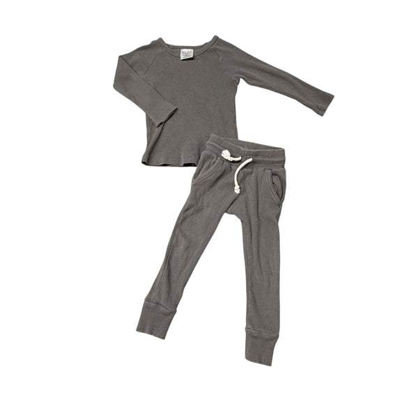 Mebie Baby | Gray Ribbed Set | 18M