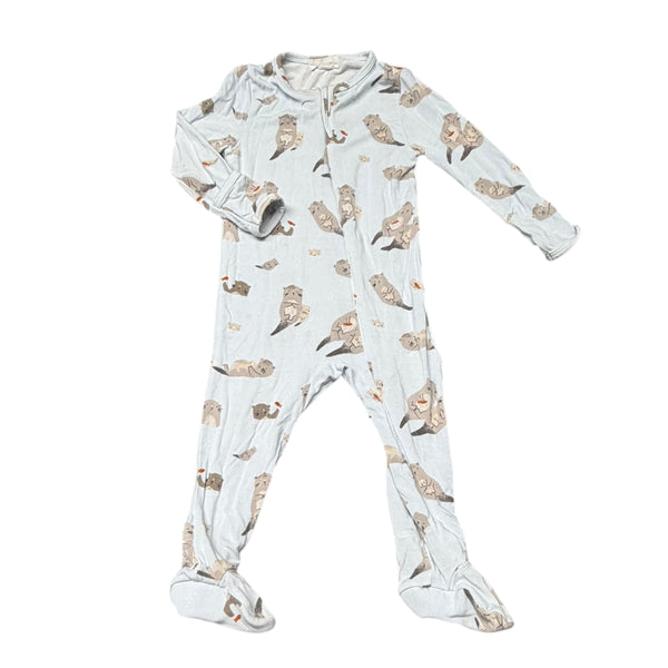 Angel Dear | Baby Blue Sea Otter Footie Bamboo Pajamas | 6-9M