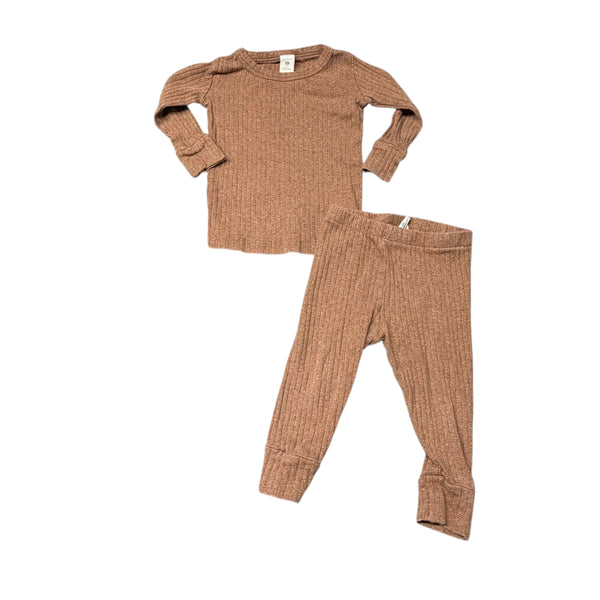 Kate Quinn | Tan Ribbed Set | 12-18m