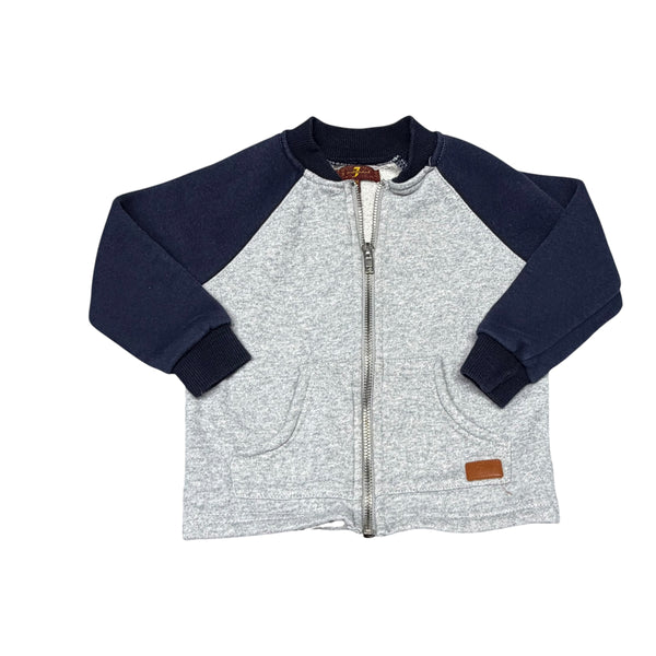 7 For All Mankind | Navy Blue & Gray Bomber Jacket | 18M