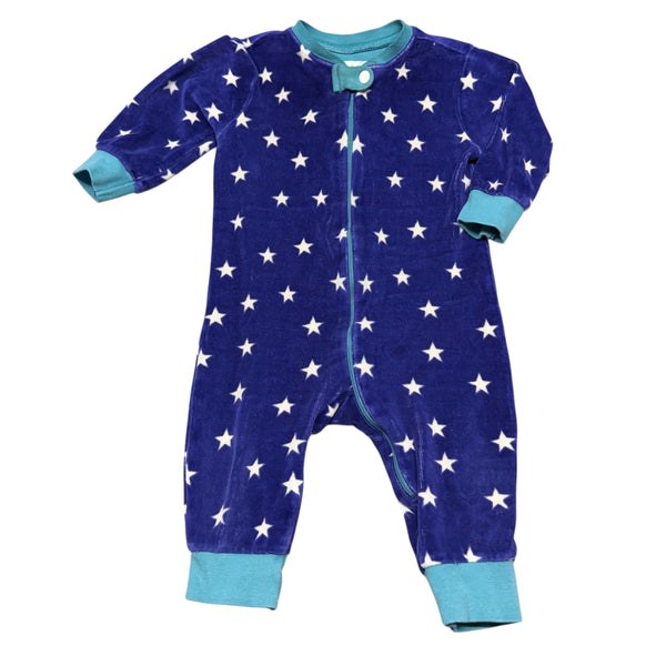 Hatley | Blue Star Velour Playsuit | 6-12m