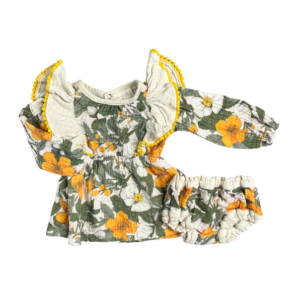 Miki Miette | Gauze Dress & Bloomers | 3m