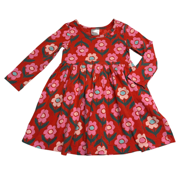 Hanna Andersson | Longsleeve Red Floral Dress | 2T