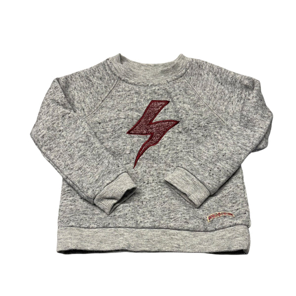 Hudson | Lightning Bolt Heathered Gray Sweatshirt | 18M