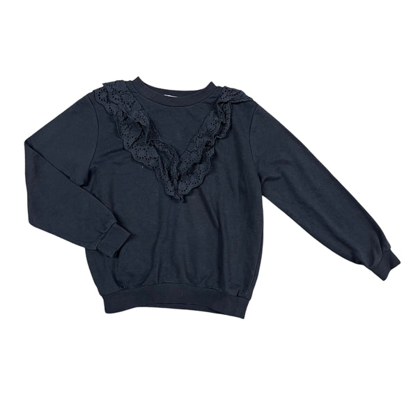 H&M | Eyelet Ruffle Sweatshirt | 10