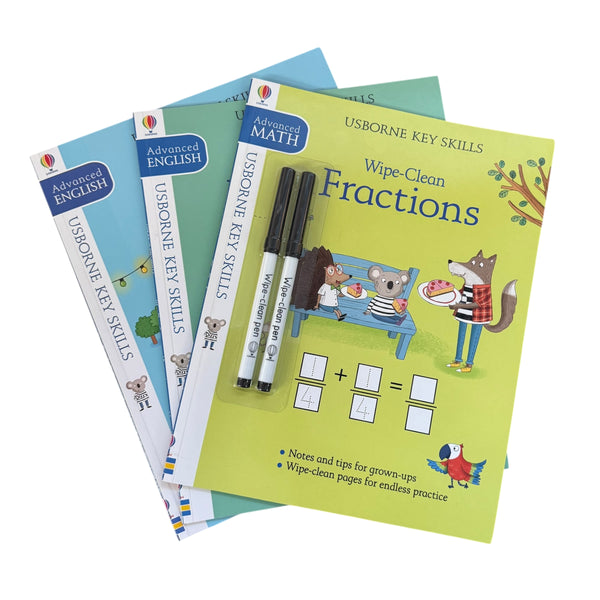 Usborne | Wipe Clean Book Set- Math & English