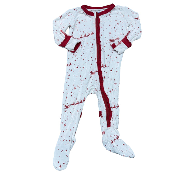 Kickee Pants | Reindeer and Sleigh Footie Pajamas | 3-6m