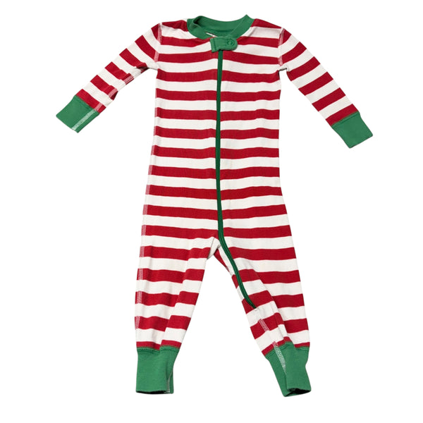 Hanna Andersson | Red + White Striped Playsuit | 12-18 mos