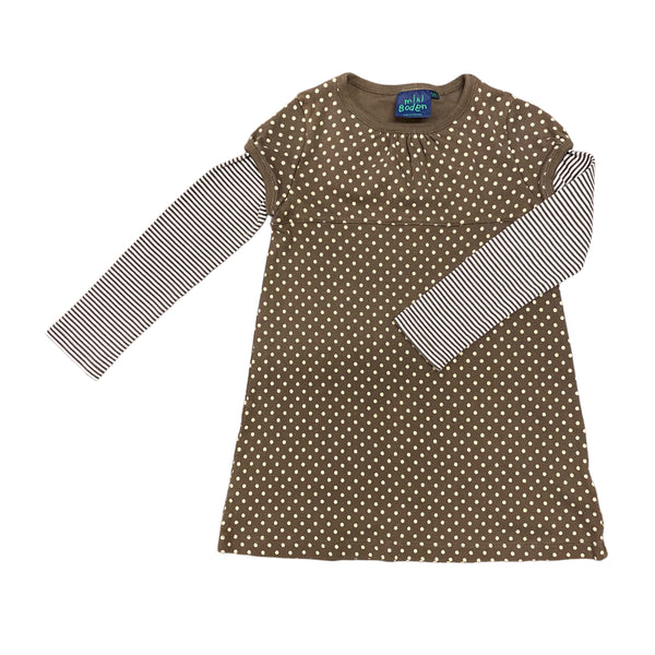 Boden | Polka Dot Long Sleeve Dress | 5-6t