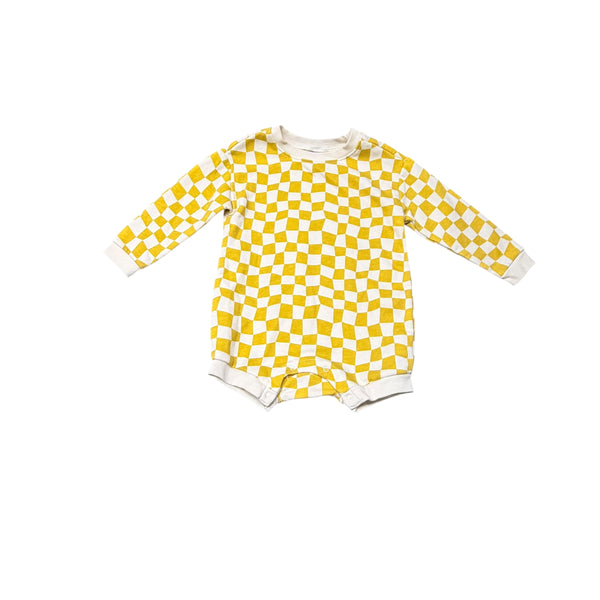 Old Navy | Checkered Sweatshirt Romper | 18-24M