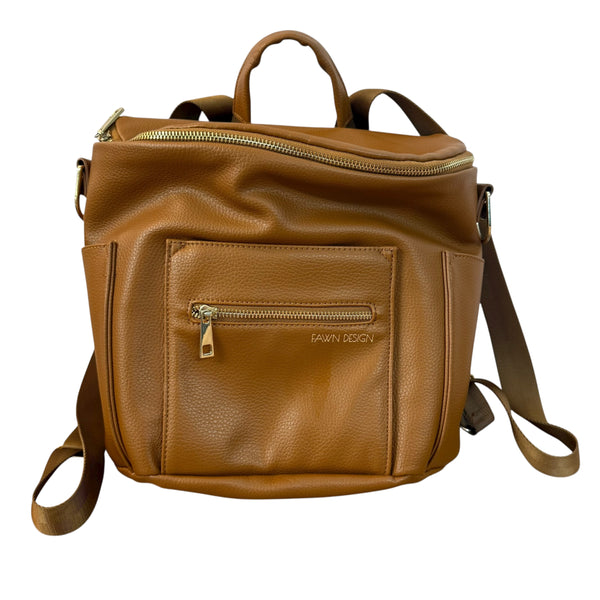 Fawn Leather Diaper Bag Backpack