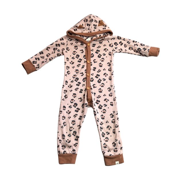 Lulu + Roo | hooded leopard play suit | 2-3t